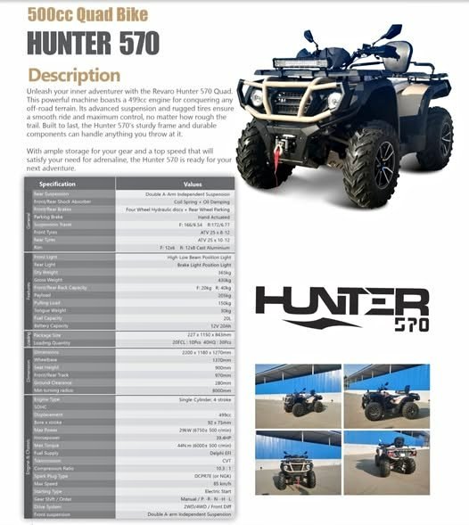 Hunter 570 500cc Quad Bikes - Private Seller Hunter 570 500cc Quad Bikes - Private Seller