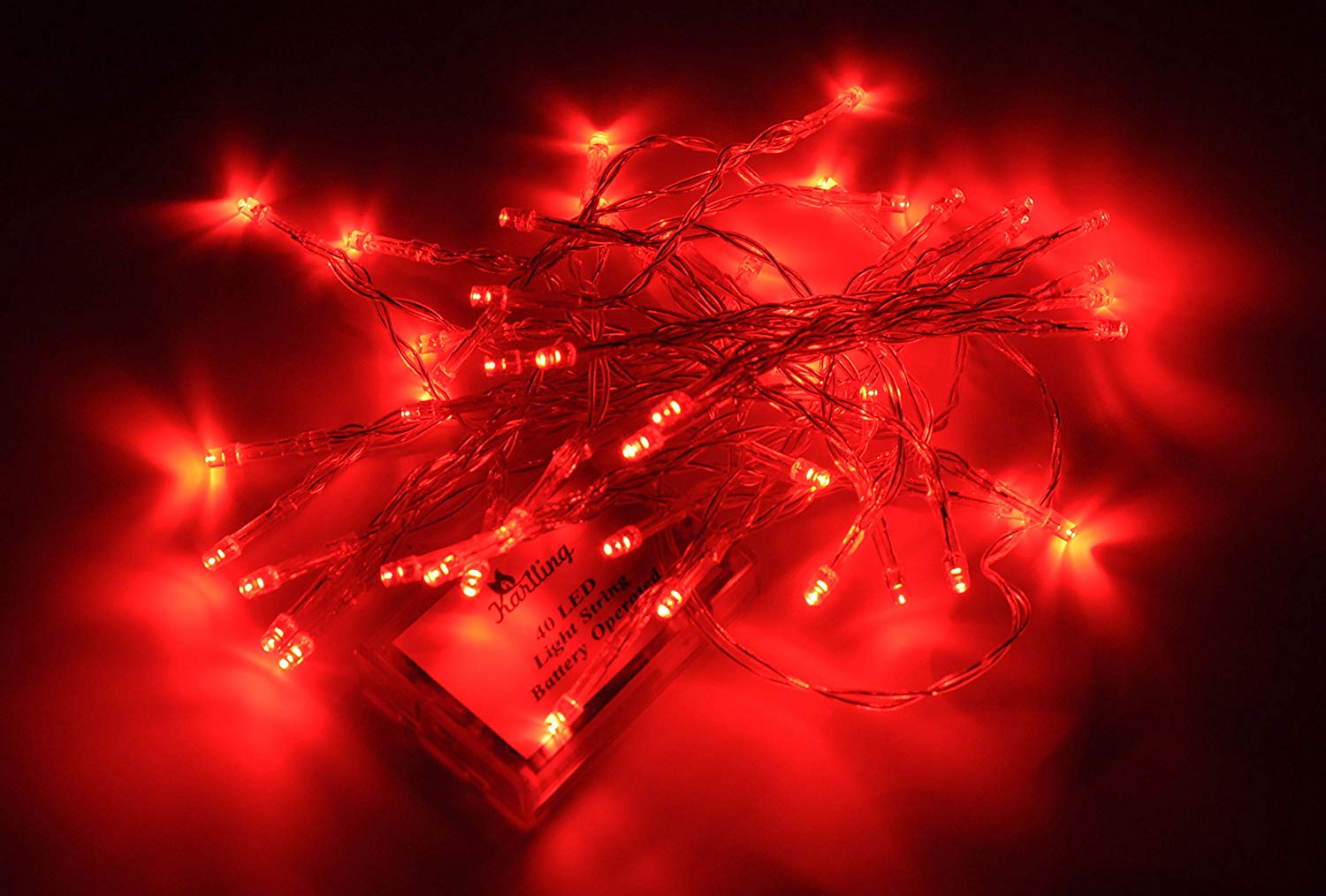 red christmas lights battery operated