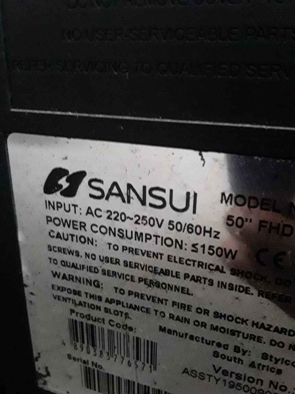 50inch sansui television