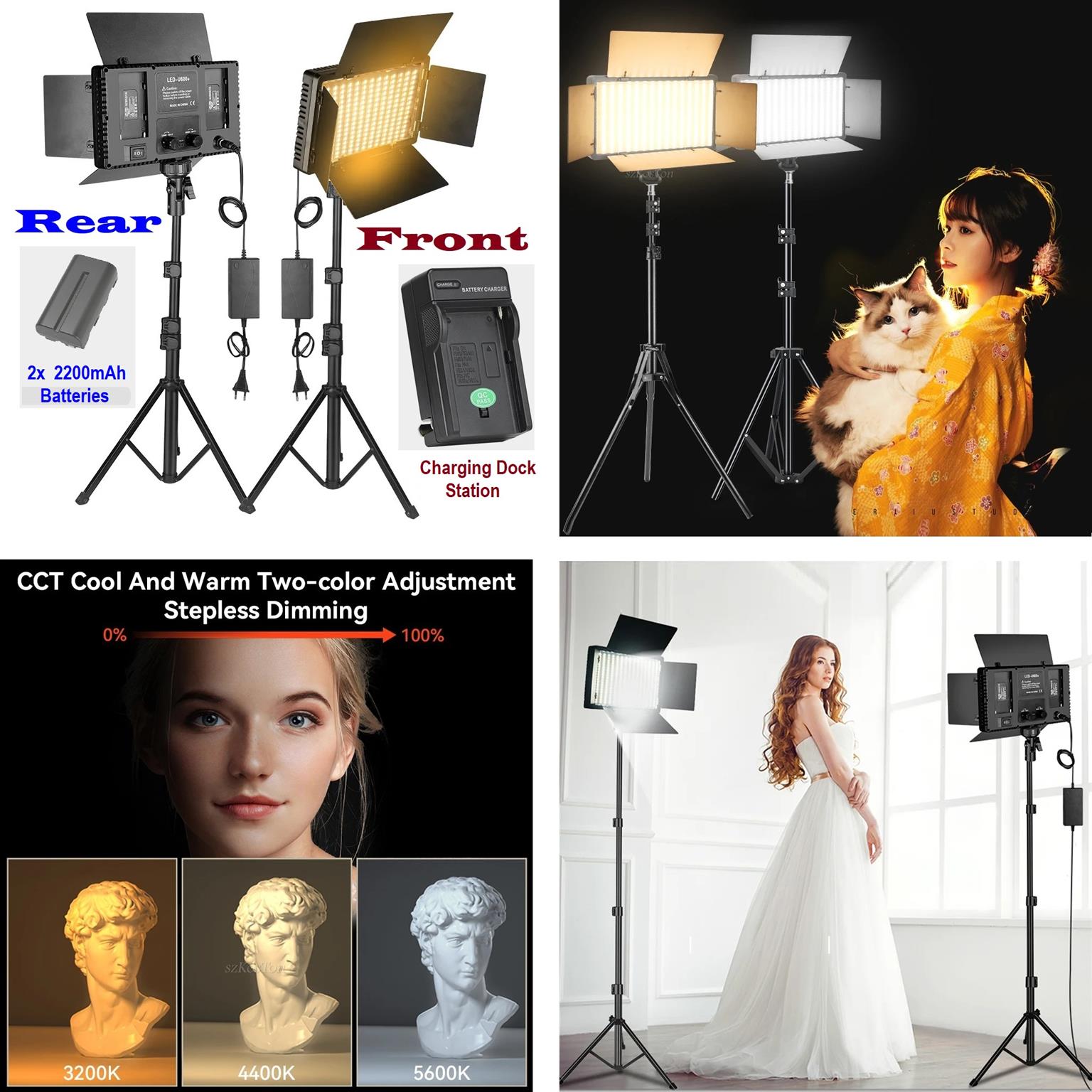 Professional Video & Photography LED VariColor Pro LED Light Kit (Rechargeable)