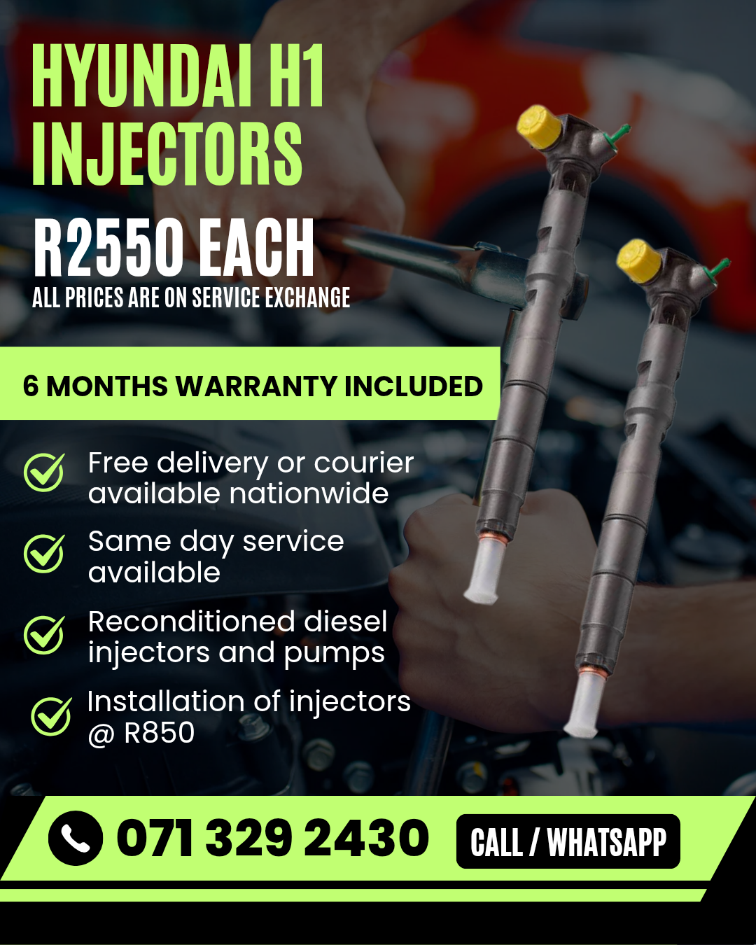 HYUNDAI H1 INJECTORS FOR SALE WITH WARRANTY - Private Seller HYUNDAI H1 INJECTORS FOR SALE WITH WARRANTY - Private Seller