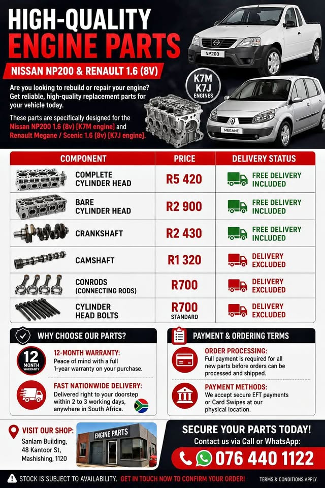 Nissan NP200 K7Mparts Renault Megane, Scenic K7J - Private Seller Nissan NP200 K7Mparts Renault Megane, Scenic K7J - Private Seller
