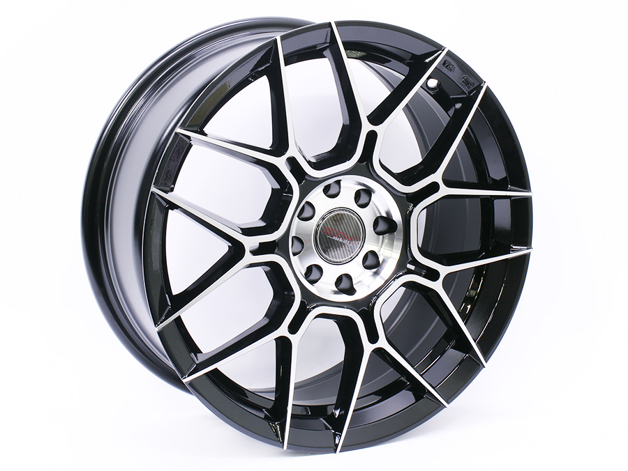 17″ A-Line Saxon 4/100 & 4/108 Black Machine Face Alloy Wheels