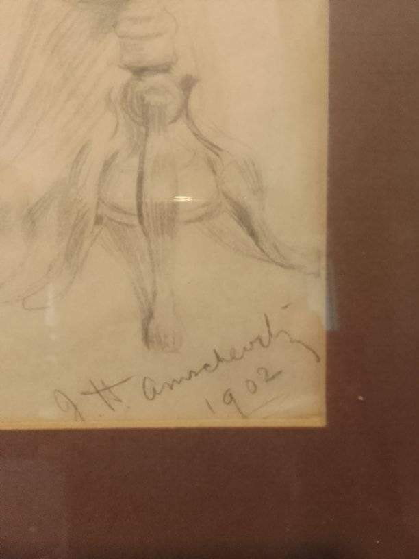 A Pencil drawing by an unknown artist signed and dated 1902