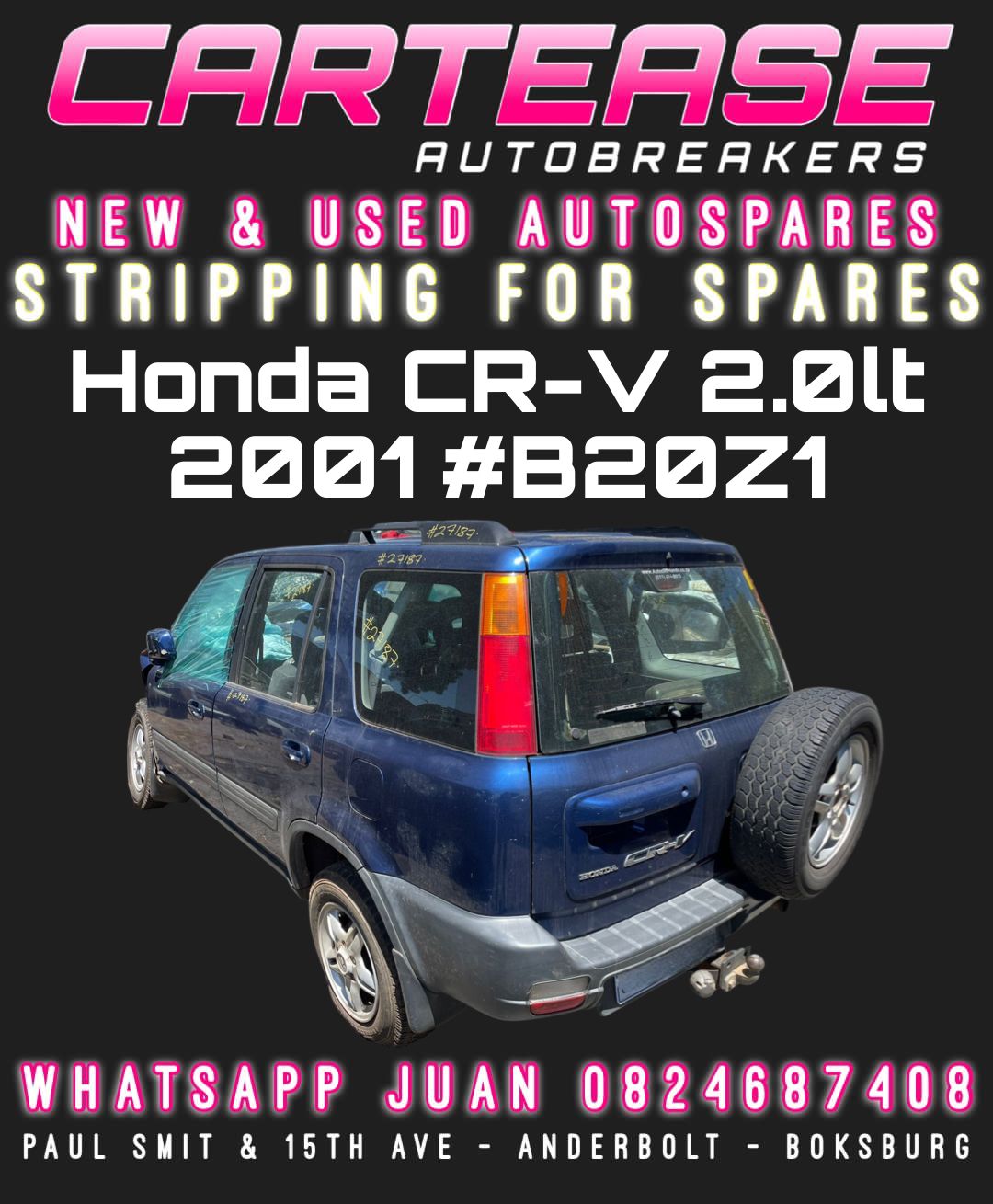 2001 HONDA CR-V 2.0LT #B20Z1 STRIPPING FOR SPARES - Private Seller 2001 HONDA CR-V 2.0LT #B20Z1 STRIPPING FOR SPARES - Private Seller