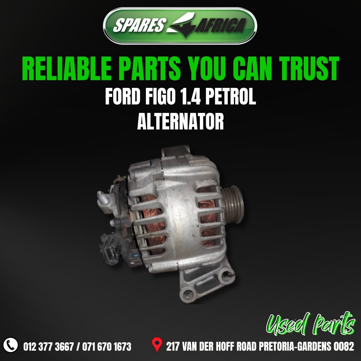 FORD FIGO 1.4 PETROL ALTERNATOR – USED - Private Seller FORD FIGO 1.4 PETROL ALTERNATOR – USED - Private Seller