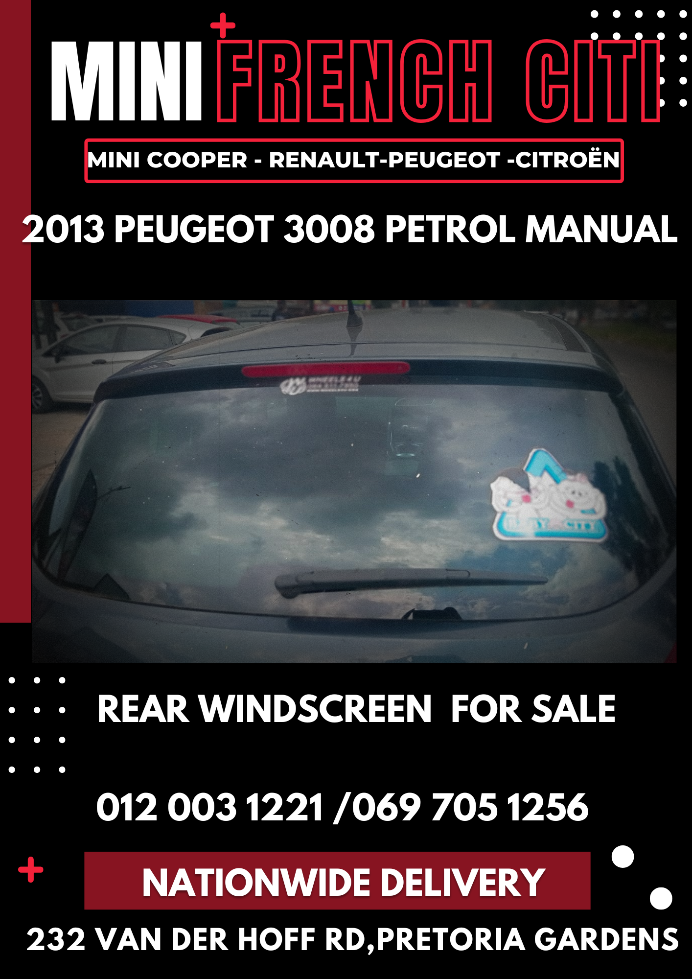 2013 peugeot 3008 rear windscreen for sale - Private Seller 2013 peugeot 3008 rear windscreen for sale - Private Seller