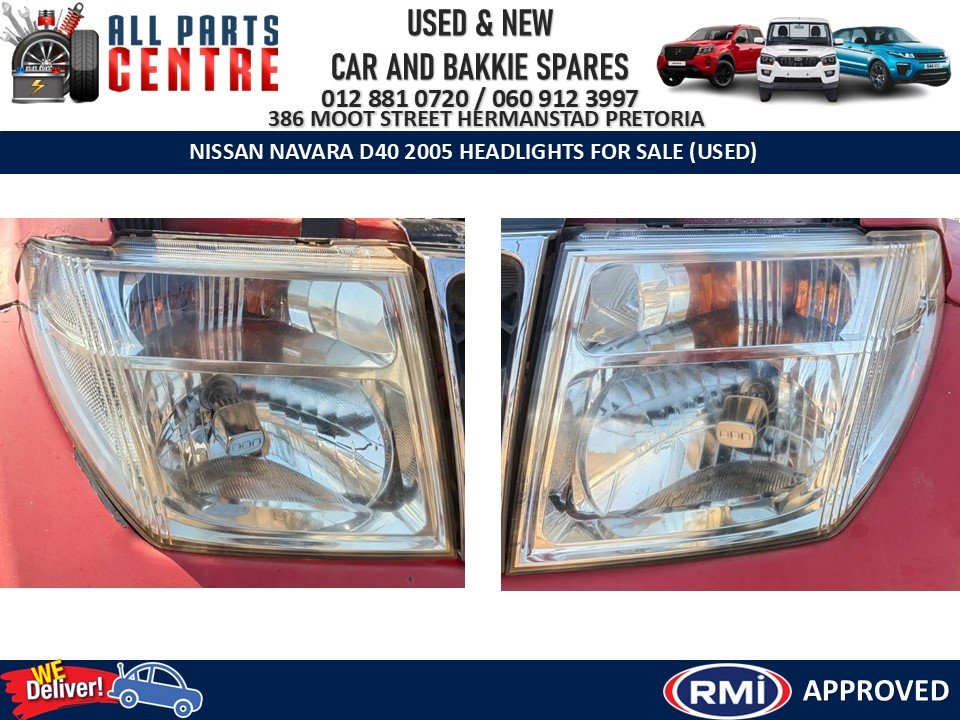 2005 Nissan Navara D40 headlights for sale - Like new - Private Seller