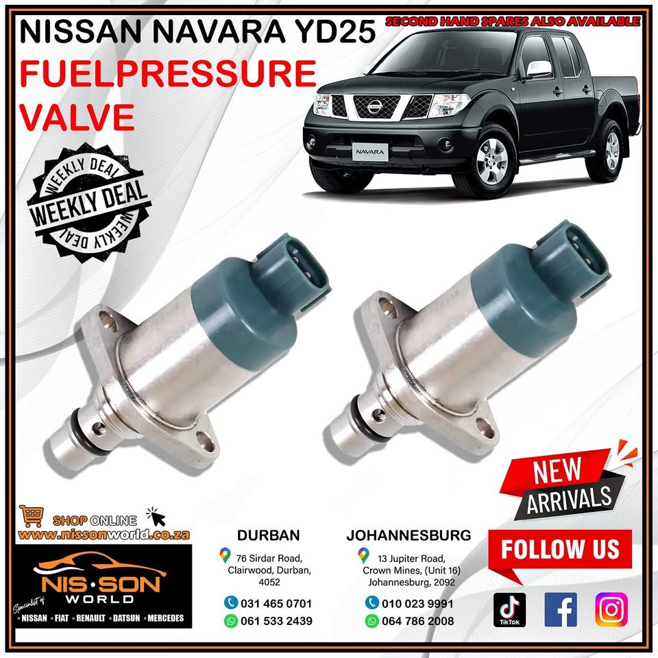 NISSAN NAVARA YD25 FUEL PRESSURE VALVE - Private Seller NISSAN NAVARA YD25 FUEL PRESSURE VALVE - Private Seller