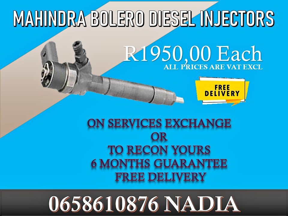 MAHINDRA BOLERO DIESEL INJECTORS FOR SALE OR RECON YOUR OWN - Private Seller MAHINDRA BOLERO DIESEL INJECTORS FOR SALE OR RECON YOUR OWN - Private Seller