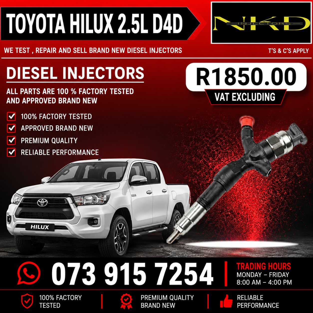 Toyota_Hilux_2.5L_Injectors_On_Repair - Private Seller Toyota_Hilux_2.5L_Injectors_On_Repair - Private Seller