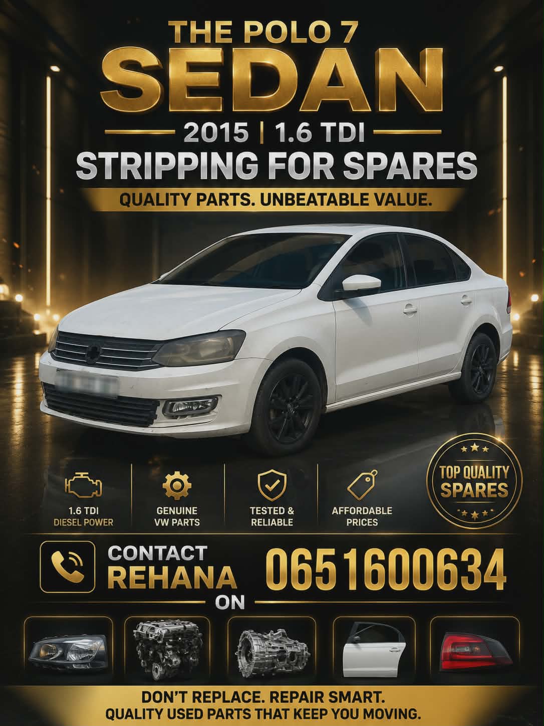 POLO 7 SEDAN STRIPPING FOR SPARES - Private Seller POLO 7 SEDAN STRIPPING FOR SPARES - Private Seller