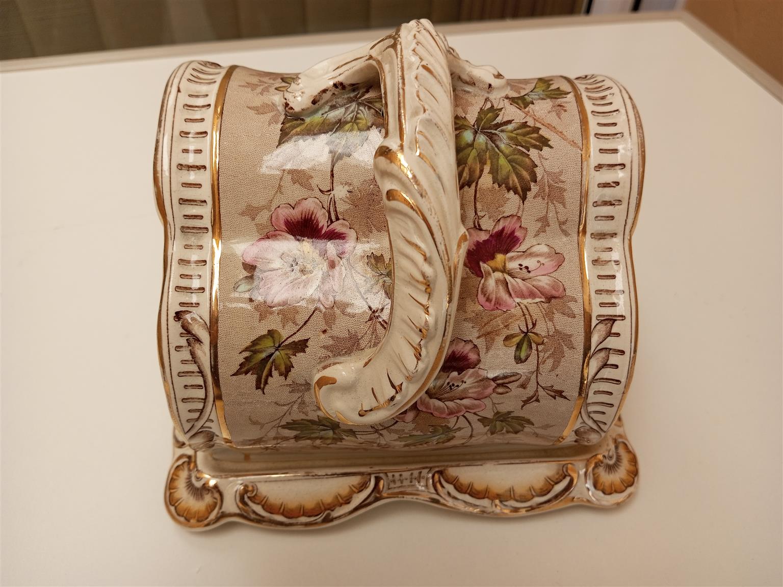 Stunning Large Antique Cheese Dome And Plate