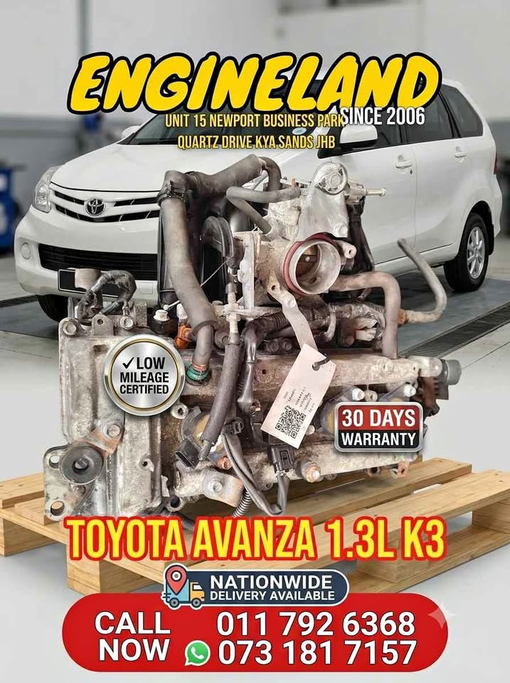 Low mileage Toyota Avanza 1.3l K3 engine - Private Seller Low mileage Toyota Avanza 1.3l K3 engine - Private Seller