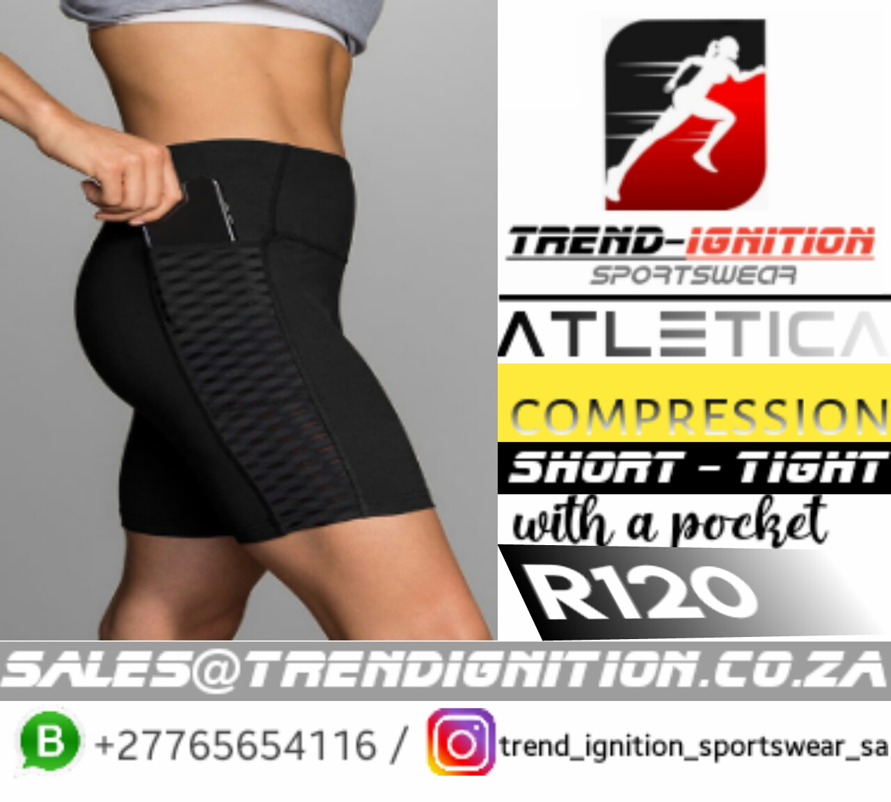 Compression sports tight with a pocket 