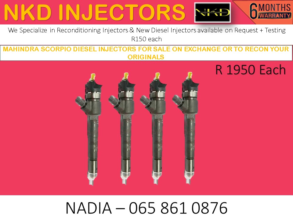 MAHINDRA SCORPIO INJECTORS FOR SALE - RECON WITH WARRANTY - Private Seller MAHINDRA SCORPIO INJECTORS FOR SALE - RECON WITH WARRANTY - Private Seller