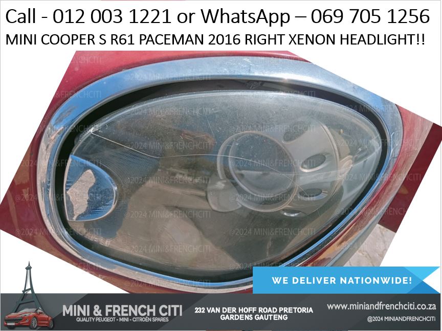 Mini Cooper S R61 Paceman 2016 Right Xenon Headlight For Sale - OEM Lightning Re - Private Seller Mini Cooper S R61 Paceman 2016 Right Xenon Headlight For Sale - OEM Lightning Re - Private Seller