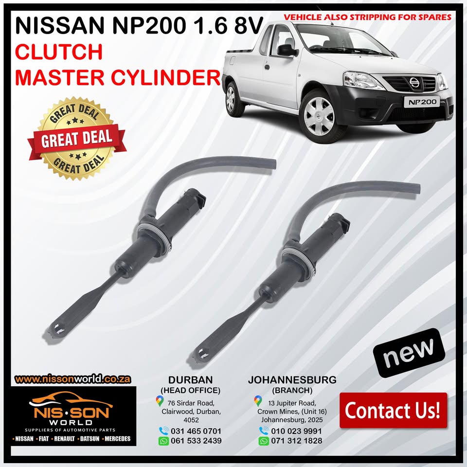 NISSAN NP200 1.6 8V CLUTCH MASTER CYLINDER - Private Seller