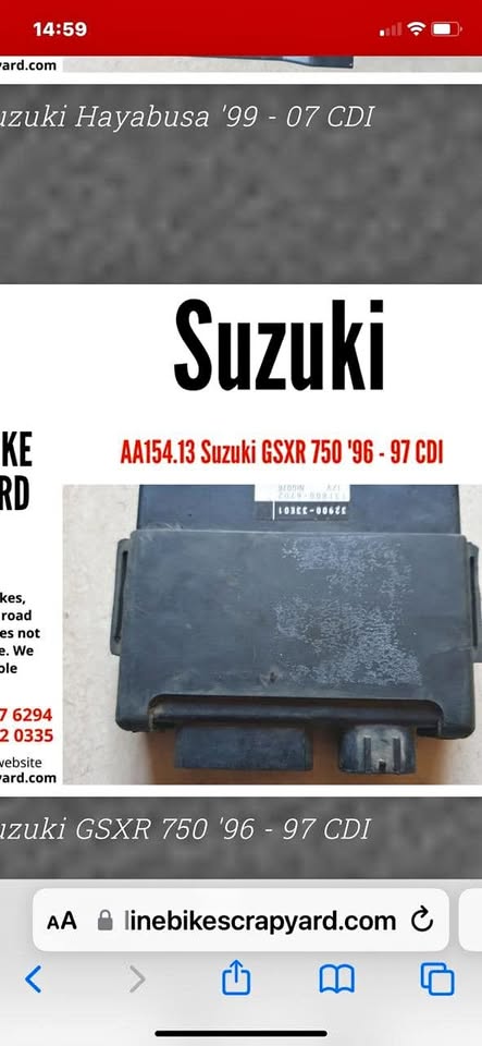 Suzuki GSXR 750 cdi. Online bike Scrapyard new and secondhand spares and accessories and workshop. - Private Seller Suzuki GSXR 750 cdi. Online bike Scrapyard new and secondhand spares and accessories and workshop. - Private Seller