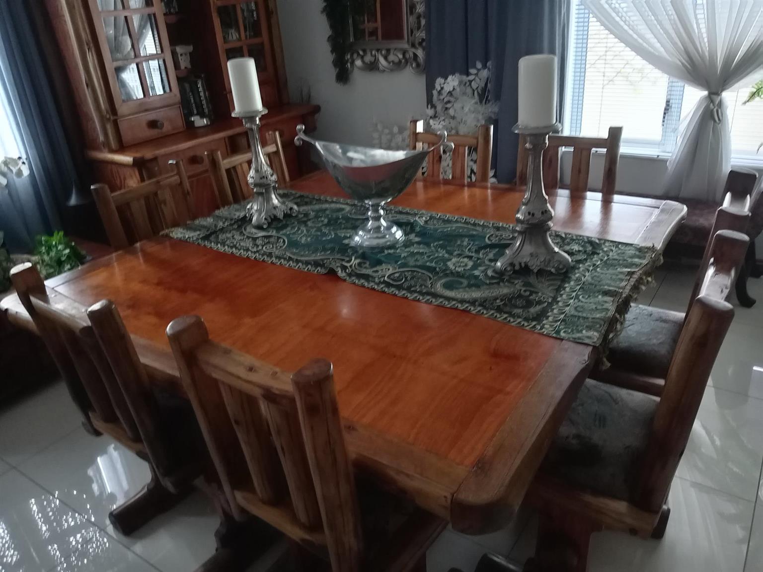 8-Seater Oak Dining Room Suite plus Double Decker Server for sale