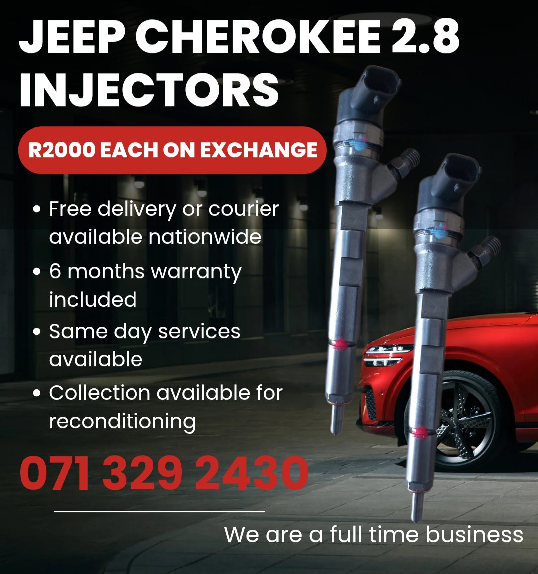 JEEP CHEROKEE 2.8 INJECTORS FOR SALE WITH WARRANTY