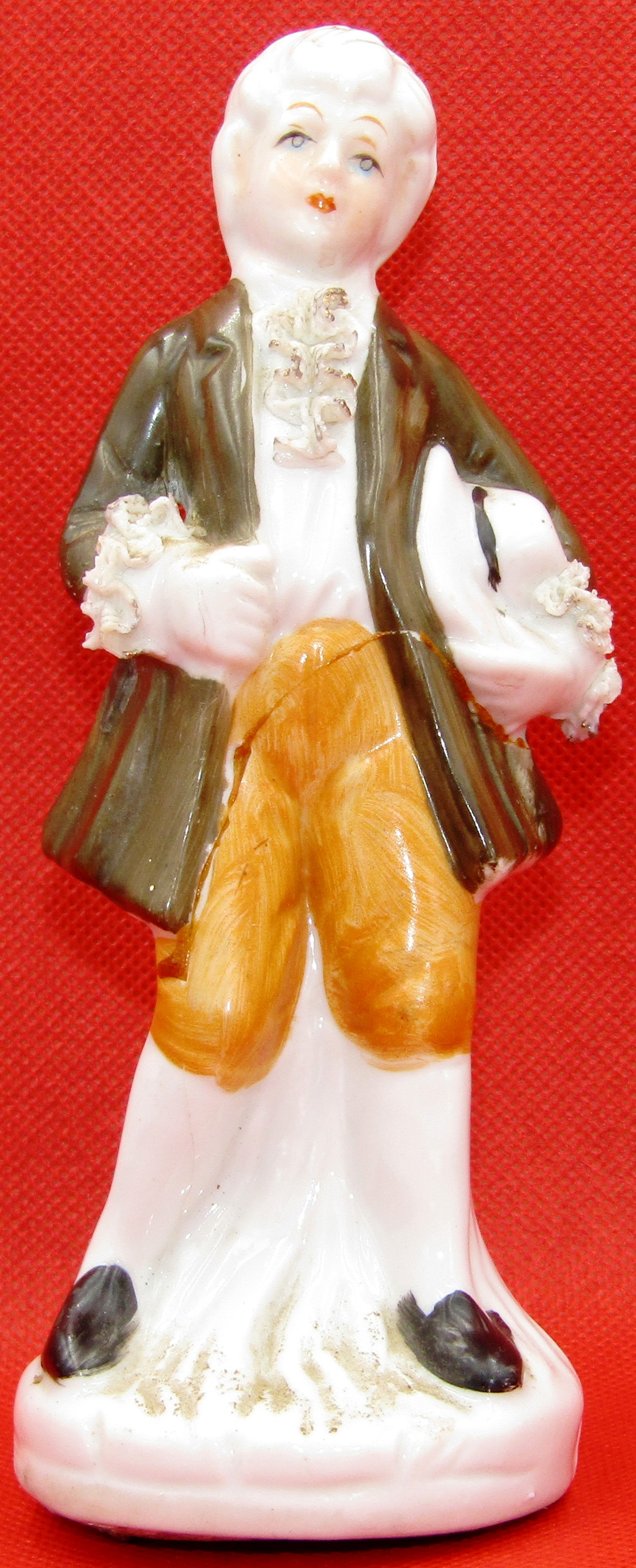 Boy with Hat Porcelain Figurine - flawed