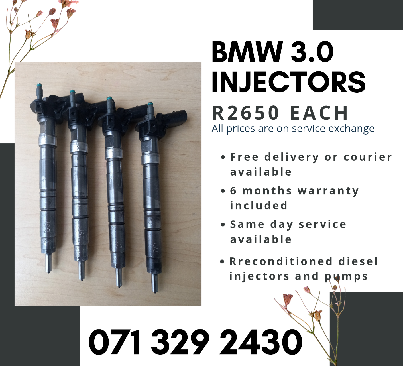 BMW 3.0 INJECTORS FOR SALE WITH WARRANTY - Private Seller BMW 3.0 INJECTORS FOR SALE WITH WARRANTY - Private Seller