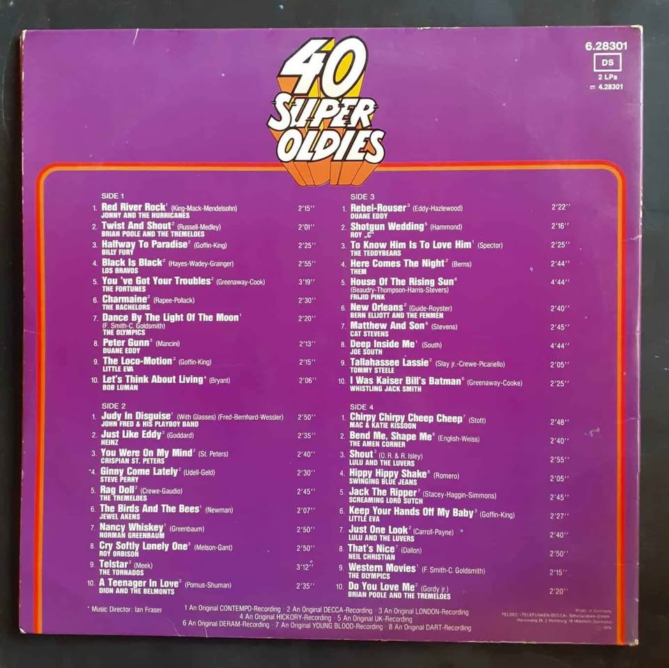 40 Super Oldies - The Story of Pop Double LP Record Set