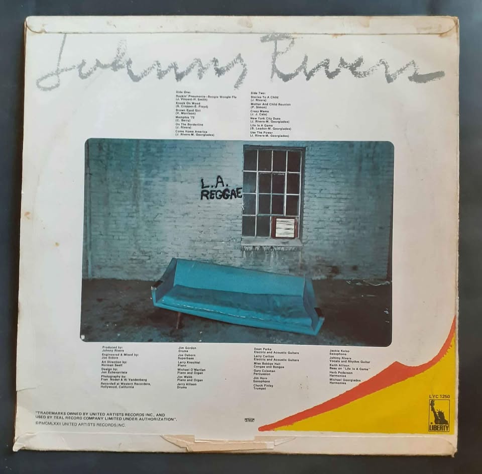Johnny Rivers - L.A. Reggae LP Record
