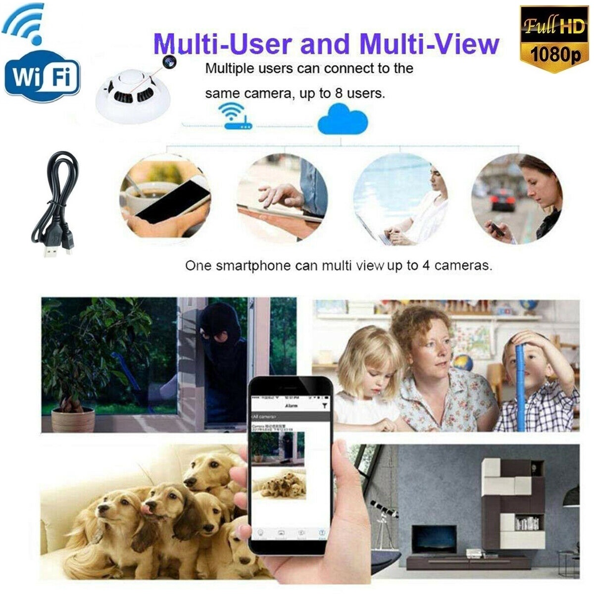 New Wireless Spy Smoke Detector HD Camera with P2P WiFi and Motion Detection NEW