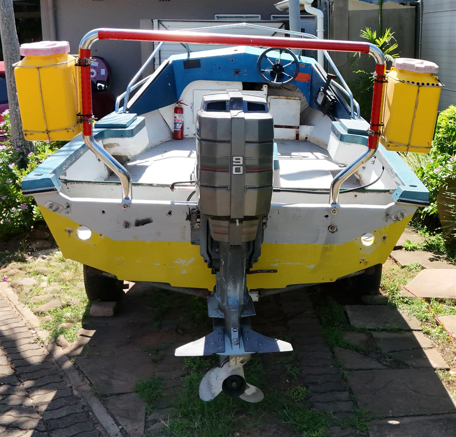 Fishing Boat with 90hp Mariner 2-Stroke Trim Tilt Outboard Motor - 90% Complete