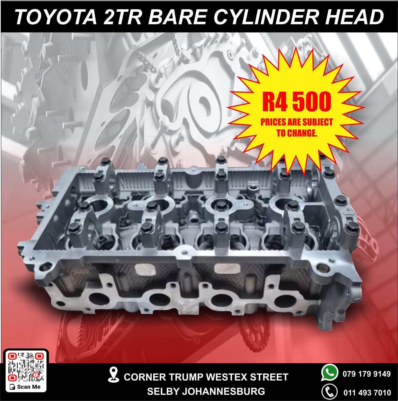 Toyota 2TR Bare Cylinder Head For sale Junk Mail
