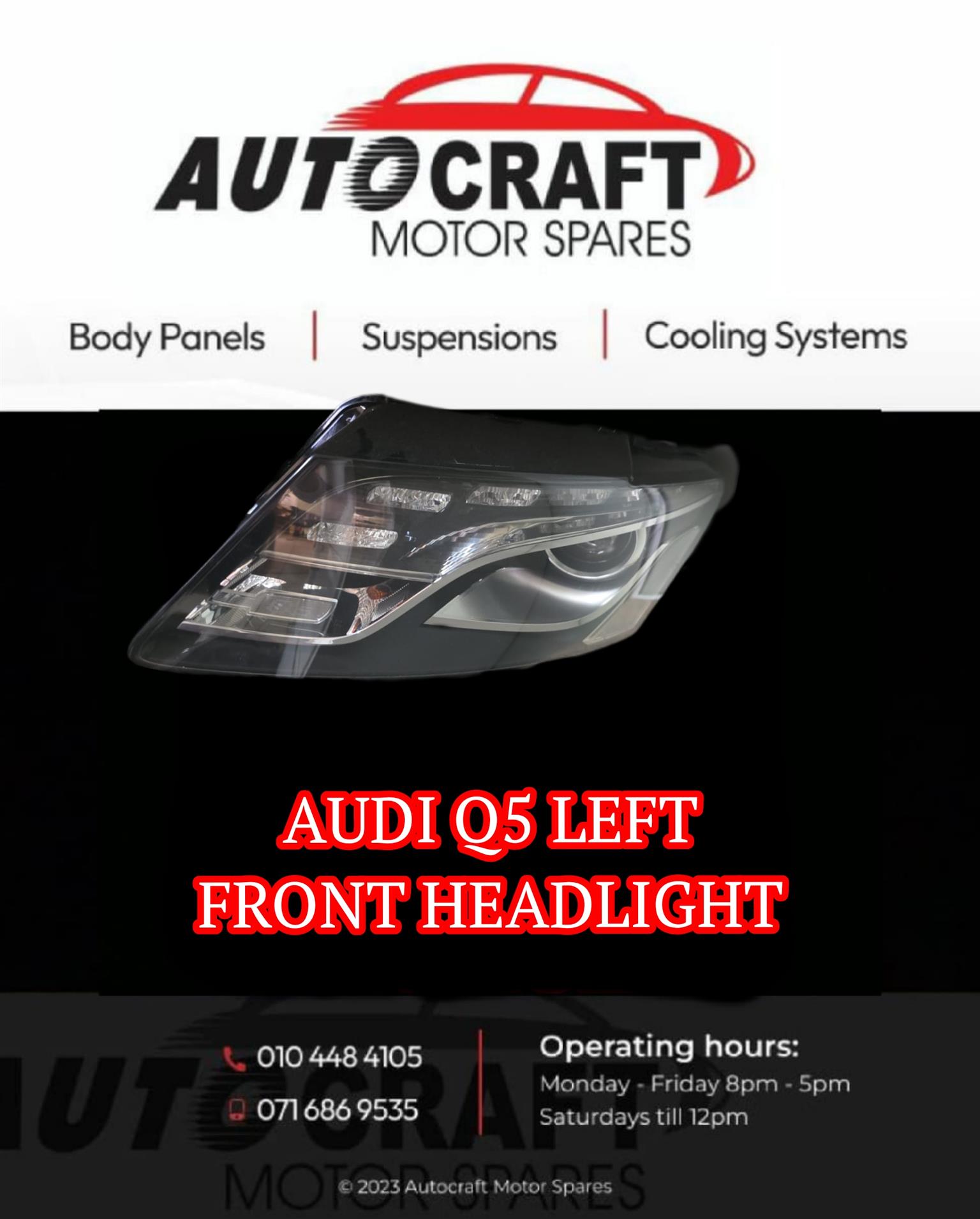 Audi Q5 left front headlight