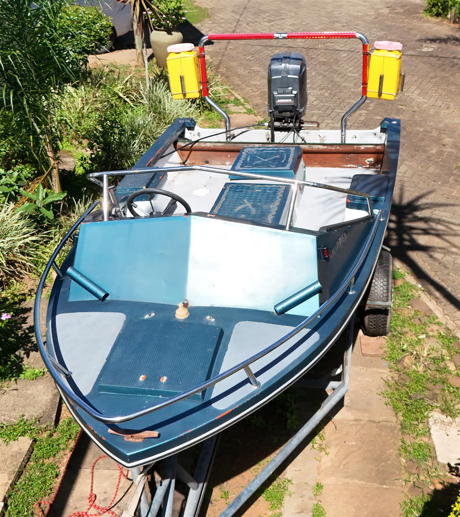 Fishing Boat with 90hp Mariner 2-Stroke Trim Tilt Outboard Motor - 90% Complete
