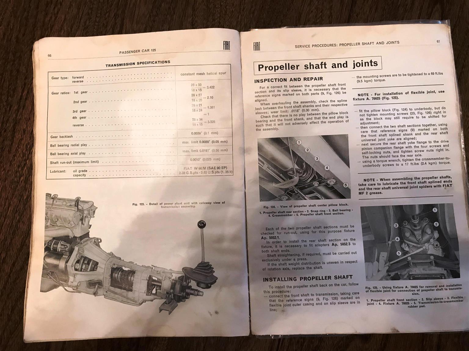 FIAT 125 /125S workshop manual 