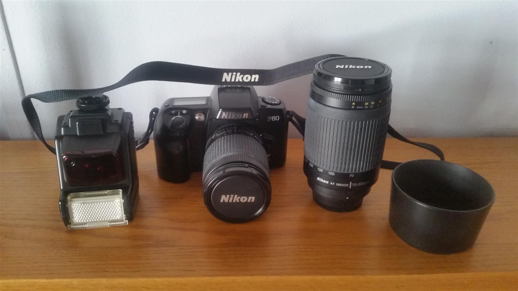 Nikon F60 SLR camera for sale.