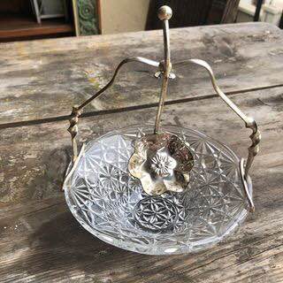 Antique Glass & Silver Plated Sugar or Relish Set with beautiful spoon Antique Glass & Silver Plated Sugar or Relish Set with beautiful spoon