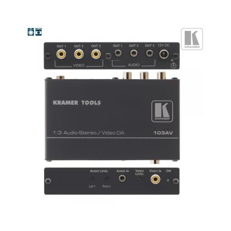 Kramer AV103 - Stereo Audio and Video Distribution Amplifier (BEST BUY)