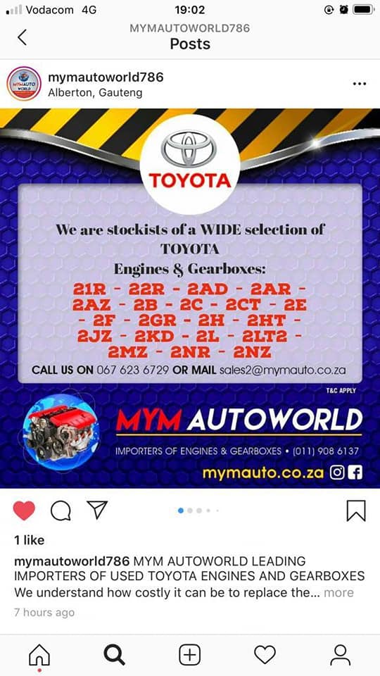 TOYOTA ENGINES & GEARBOXES FOR SALE - Private Seller TOYOTA ENGINES & GEARBOXES FOR SALE - Private Seller