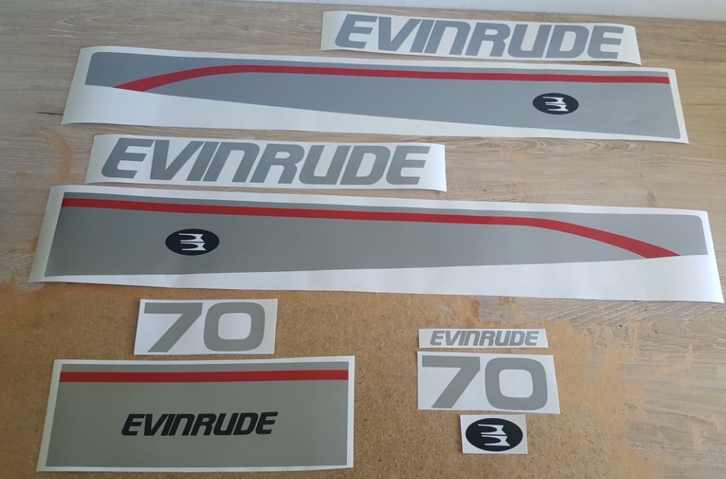 1996 Evinrude 70 outboard motor cowl decals stickers / vinyl cut graphics kits