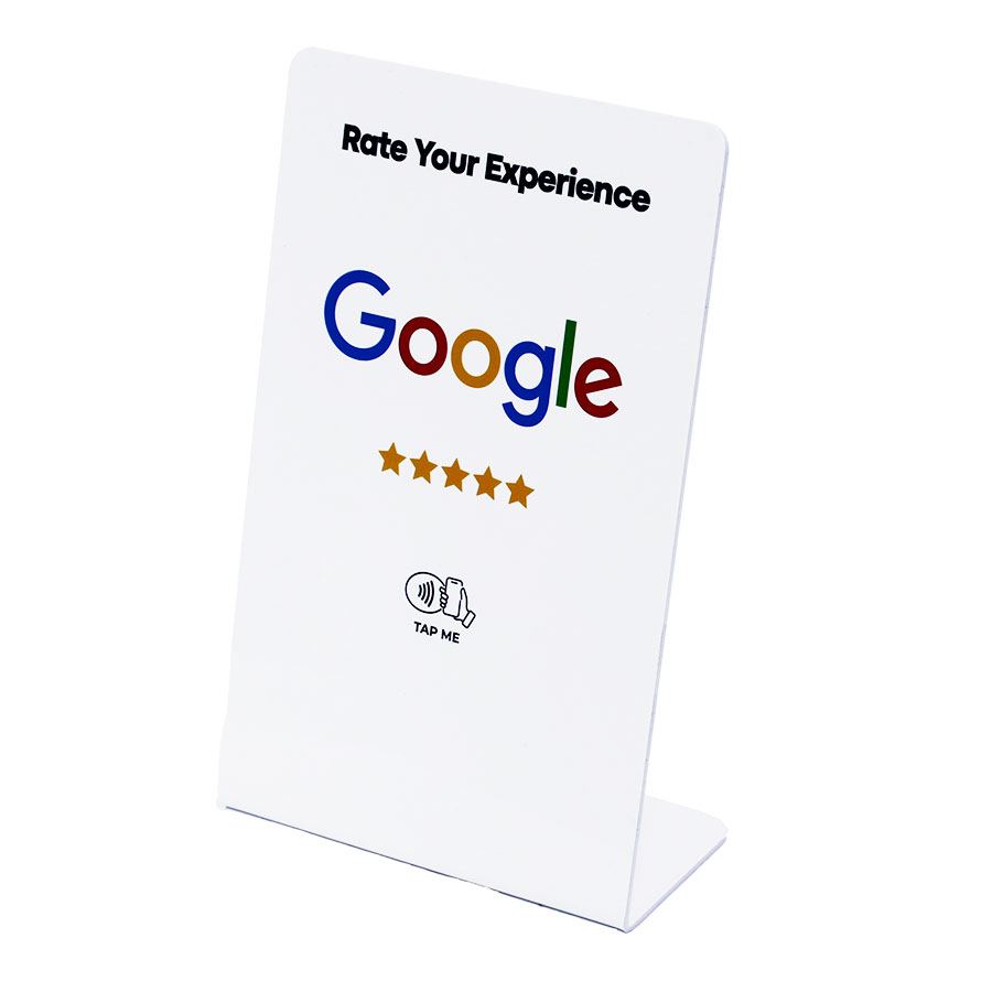 Google Review NFC Table Top Display Tap & Review Stand (XL White Edition)19X12cm Google Review NFC Table Top Display Tap & Review Stand (XL White Edition)19X12cm