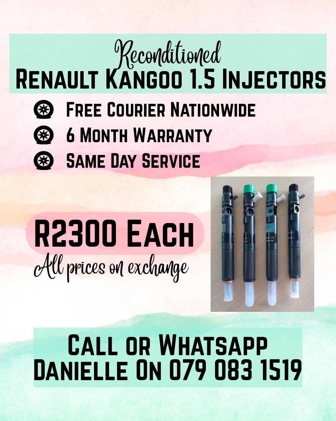 RENAULT KANGOO INJECTORS FOR SALE WITH WARRANTY INCLUDED - Private Seller RENAULT KANGOO INJECTORS FOR SALE WITH WARRANTY INCLUDED - Private Seller