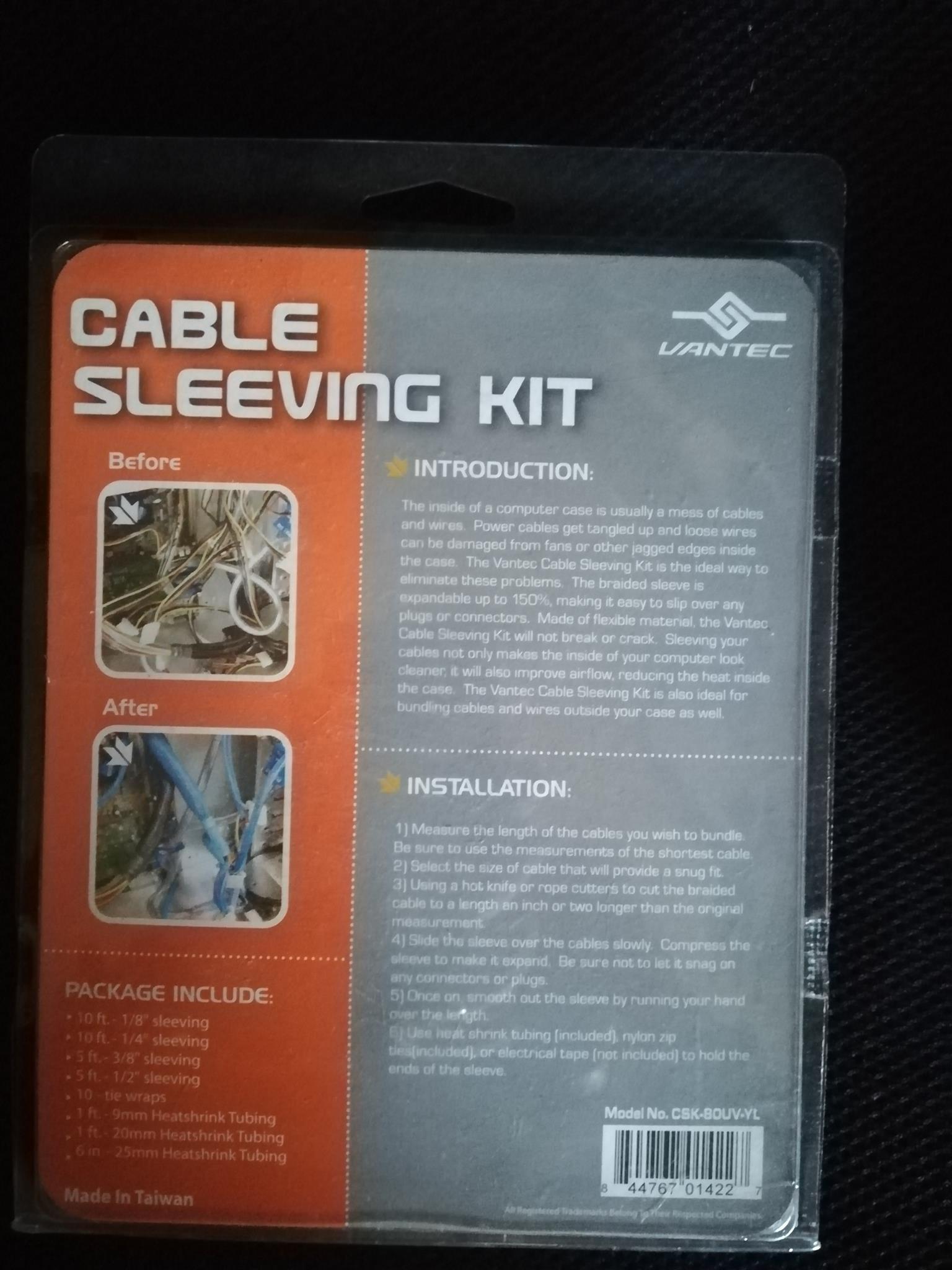 Computer cabling sleeving kits 