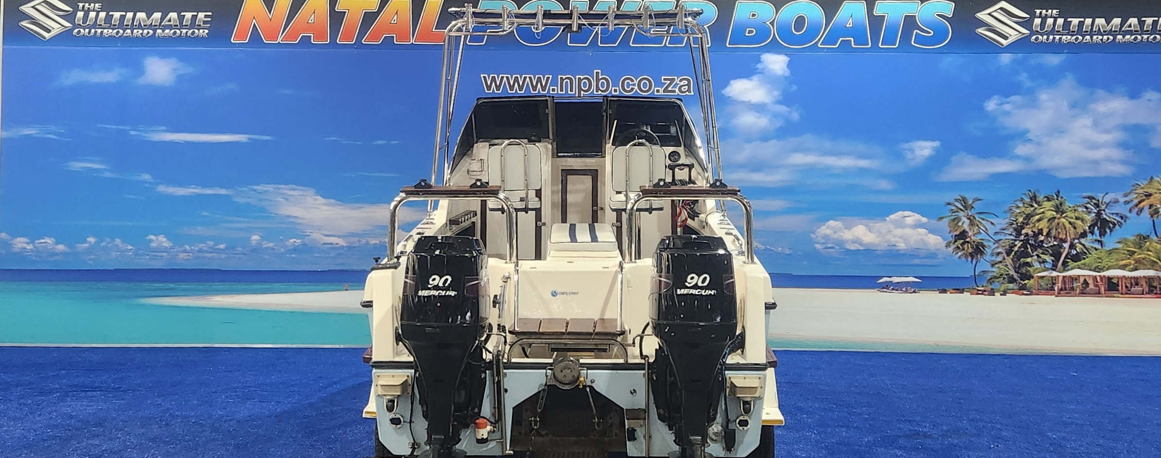 COBRA CAT 525 ON TRAILER 2 X 90 HP MERCURY