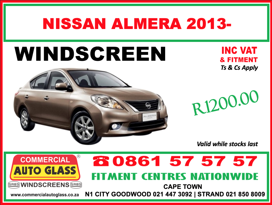 nissan almera windscreen price