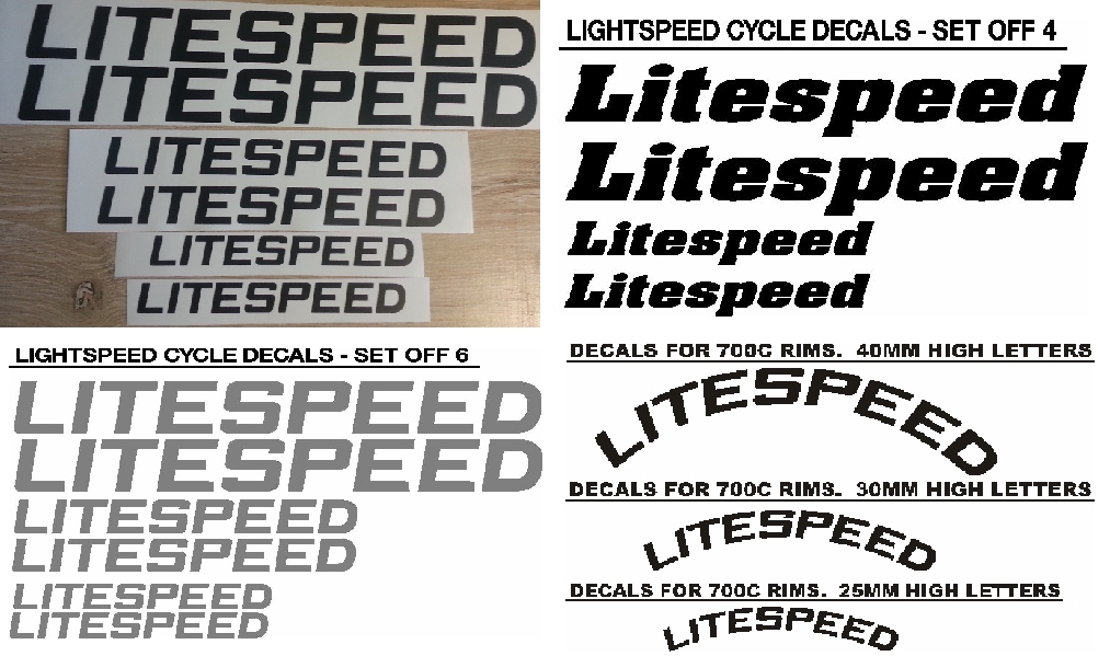Litespeed bicycle decals stickers / graphics kits.