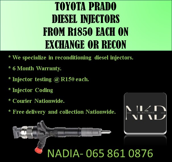 Toyota Prado diesel injectors for sale or recon with warranty - Private Seller Toyota Prado diesel injectors for sale or recon with warranty - Private Seller