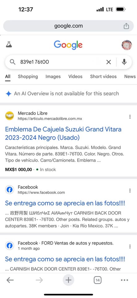 Suzuki Grand Vitara 2023-2024 tailgate / bootlid emblem - Private Seller