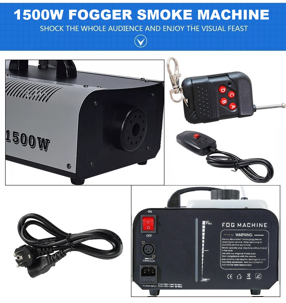 Professional Smoke Fogger Machine 1500W Heavy Duty Compact and High Capacity NEW