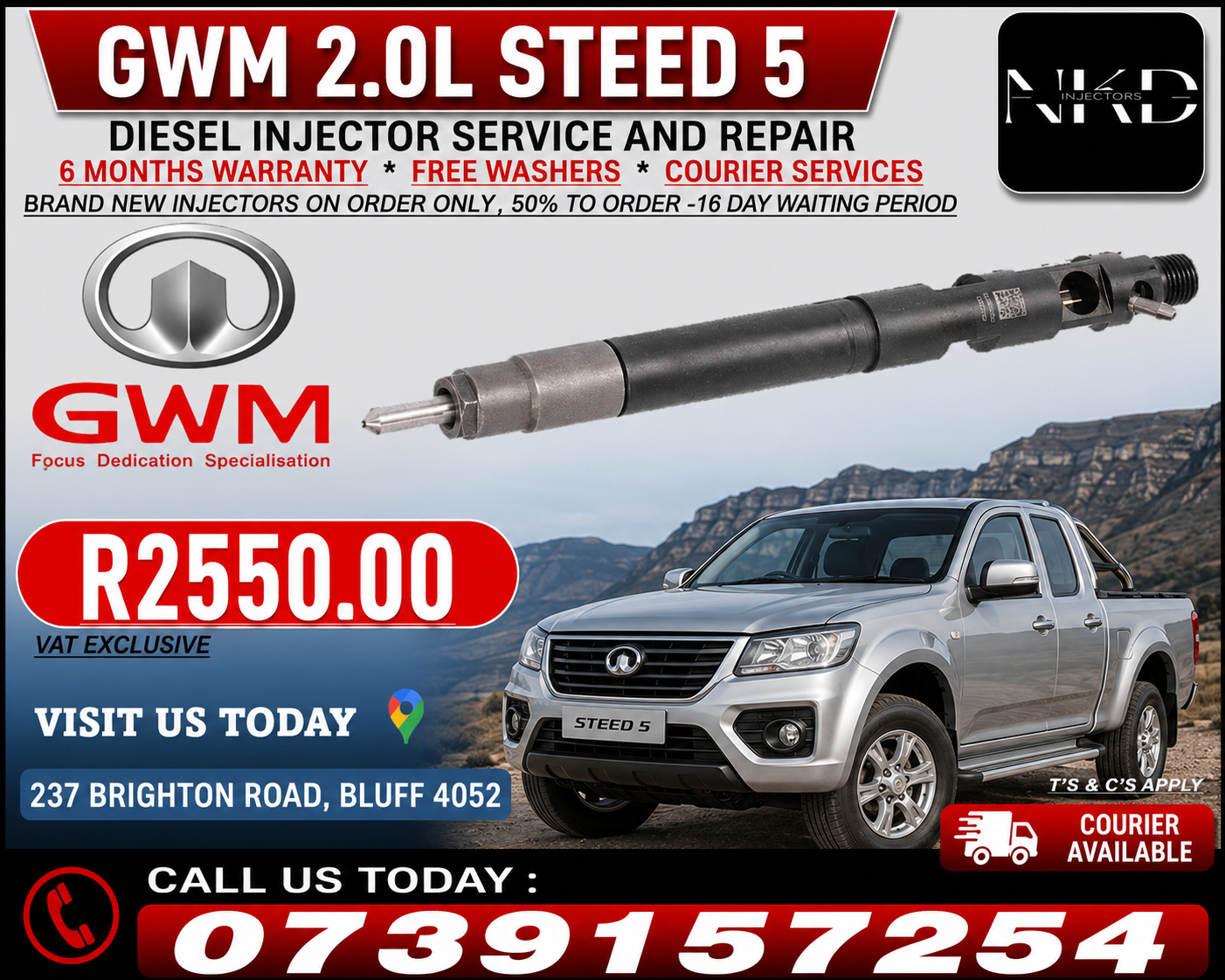 GWM_2.0L_STEED_5_Diesel_Injectors_On_Recondition - Private Seller GWM_2.0L_STEED_5_Diesel_Injectors_On_Recondition - Private Seller